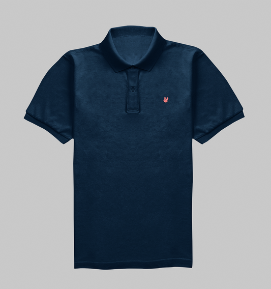 Navy/Pink Swan Polo Shirt